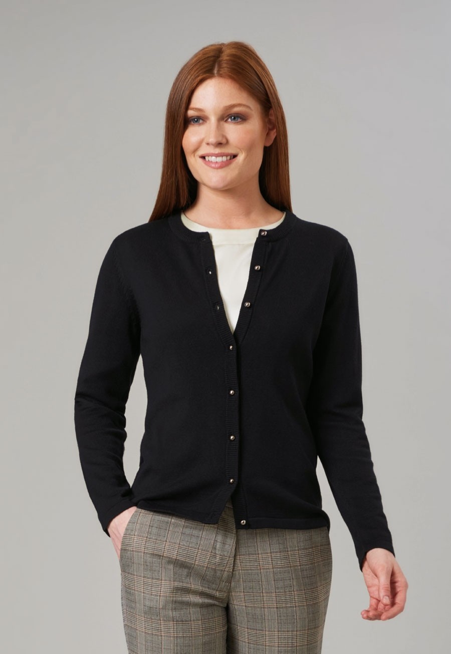 cream crew neck cardigan